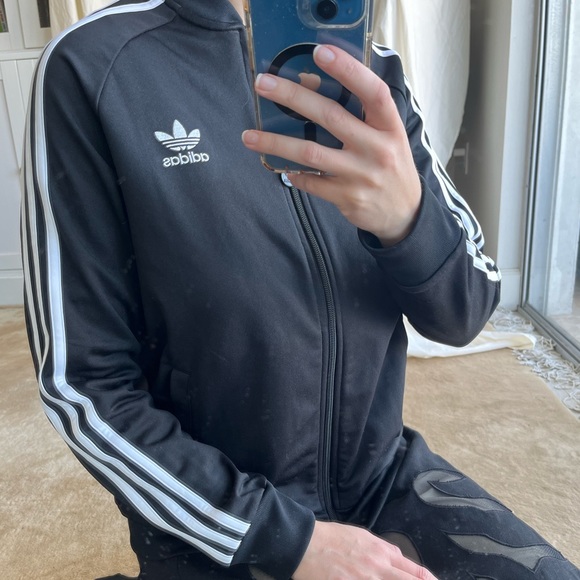 ADIDAS 3 stripe jacket. Youth size 13/14, or used as a womens SMALL. - Picture 2 of 6